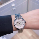 Tissot Chemin Des Tourelles Powermatic 80 Rubies Mother of Pearl Dial Silver Steel Strap Watch For Women - T099.207.11.113.00 Authentic Buy Shop Now