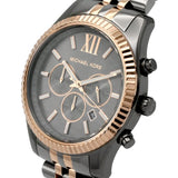 Michael Kors Lexington Chronograph Black Dial Two Tone Steel Strap Watch for Men - MK8561 Authentic Buy Shop Now