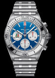 Breitling Chronomat B01 42 Six Nations Italy Blue Dial Silver Steel Strap Watch for Men - AB0134A41C1A1 Authentic Buy Shop Now