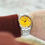 Citizen Tsuyosa Automatic Yellow Dial Silver Steel Strap Watch for Men - NJ0150-81Z Authentic Buy Shop Now