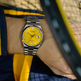 Citizen Tsuyosa Automatic Yellow Dial Silver Steel Strap Watch for Men - NJ0150-81Z Authentic Buy Shop Now