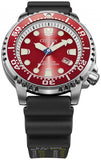 Citizen Eco Drive Promaster Marine Red Dial Black Rubber Strap Watch For Men - BN0159-15X Authentic Buy Shop Now