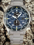 Citizen Eco Drive Chronograph Blue Dial Silver Stainless Steel Watch For Men - CA0690-88L Authentic Buy Shop Now