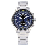 Citizen Eco Drive Chronograph Blue Dial Silver Stainless Steel Watch For Men - CA0690-88L Authentic Buy Shop Now