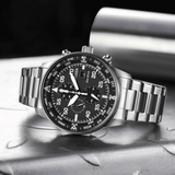 Citizen Eco Drive Chronograph Black Dial Silver Steel Strap Watch For Men - CA0690-88E Authentic Buy Shop Now