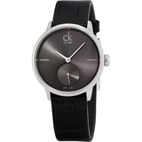 Calvin Klein Accent Black Dial Black Leather Strap Watch for Women - K2Y2Y1C3 Authentic Buy Shop Now