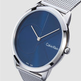 Calvin Klein Minimal Blue Dial Silver Mesh Bracelet Watch for Women - K3M2212N Authentic Buy Shop Now