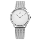 Calvin Klein Minimal White Dial Silver Mesh Bracelet Watch for Women - K3M2212Y Authentic Buy Shop Now