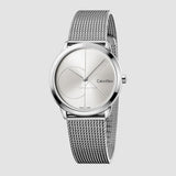 Calvin Klein Minimal Silver Dial Silver Mesh Bracelet Watch for Women - K3M2212Z Authentic Buy Shop Now