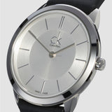 Calvin Klein Minimalist White Dial Black Leather Strap Watch for Men - K3M211C6 Authentic Buy Shop Now