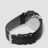 Calvin Klein Minimal Silver Dial Black Leather Strap Watch for Women - K3M221C6 Authentic Buy Shop Now
