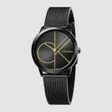Calvin Klein Minimal Black Dial Black Mesh Bracelet Watch for Women - K3M224X1 Authentic Buy Shop Now