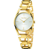Calvin Klein Dainty White Dial Gold Steel Strap Watch for Women - K7L23546 Authentic Buy Shop Now
