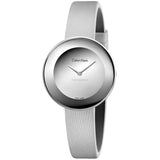 Calvin Klein Chic Silver Dial White Leather Strap Watch for Women - K7N23UP8 Authentic Buy Shop Now