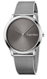 Calvin Klein Minimal Black Dial Silver Mesh Bracelet Watch for Men - K3M21123 Authentic Buy Shop Now