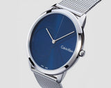 Calvin Klein Minimal Blue Dial Silver Mesh Bracelet Watch for Men - K3M2112N Authentic Buy Shop Now