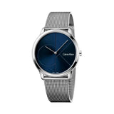Calvin Klein Minimal Blue Dial Silver Mesh Bracelet Watch for Men - K3M2112N Authentic Buy Shop Now
