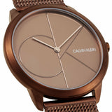 Calvin Klein Minimal Quartz Pink Gold Dial Pink Gold Mesh Bracelet Watch for Men - K3M11TFK Authentic Buy Shop Now