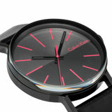 Calvin Klein Boost Black Dial Black Leather Strap Watch for Men - K7Y214CY Authentic Buy Shop Now