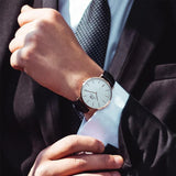 Daniel Wellington Classic Sheffield White Dial Black Leather Strap Watch For Men - DW00100007 Authentic Buy Shop Now