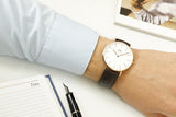 Daniel Wellington Classic York White Dial Brown Leather Strap Watch For Men - DW00100011 Authentic Buy Shop Now