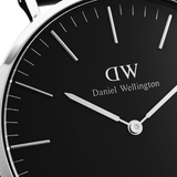 Daniel Wellington Classic Sheffield Black Dial Black Leather Strap Watch For Men - DW00100133