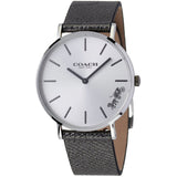 Coach Perry White Dial Grey Leather Strap Watch for Women - 14503155 Authentic Buy Shop Now