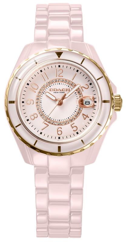 Coach Preston Pink Dial Pink Steel Strap Watch for Women - 14503463 Authentic Buy Shop Now
