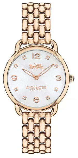 Coach Delancey White Dial Rose Gold Steel Strap Watch for Women - 14502783 Authentic Buy Shop Now