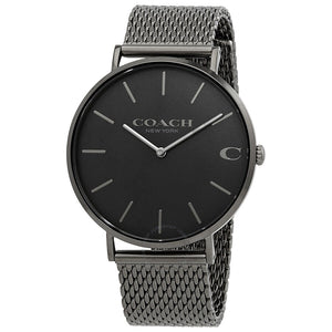 Coach Charles Black Dial Grey Mesh Bracelet Watch for Men - 14602145 Authentic Buy Shop Now