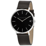 Coach Charles Black Dial Black Leather Strap Watch for Men - 14602149 Authentic Buy Shop Now