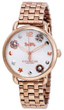 Coach Delancey White Dial Rose Gold Tone Stainless Steel Watch For Women - 14502811 Authentic Buy Shop Now