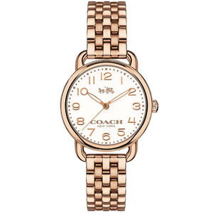 Coach Delancey White Dial Rose Gold Steel Strap Watch for Women - 14502242 Authentic Buy Shop Now