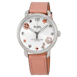 Coach Delancey White Dial Pink Leather Strap Watch for Women - 14502799 Authentic Buy Shop Now