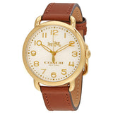 Coach Delancey White Dial Brown Leather Strap Watch for Women - 14502715 Authentic Buy Shop Now