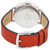 Coach Delancey White Dial Orange Leather Strap Watch for Women - 14502880 Authentic Buy Shop Now