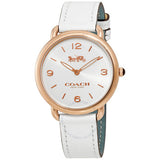 Coach Delancey White Dial White Leather Strap Watch for Women - 14502790 Authentic Buy Shop Now