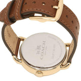 Coach Delancey White Dial Brown Leather Strap Watch for Women - 14502715 Authentic Buy Shop Now