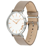 Coach Perry Silver Dial Light Brown Leather Strap Watch for Women - 14503119 Authentic Buy Shop Now