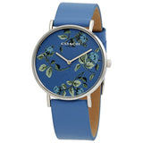 Coach Perry Floral Blue Dial Blue Leather Strap Watch for Women - 14503294 Authentic Buy Shop Now