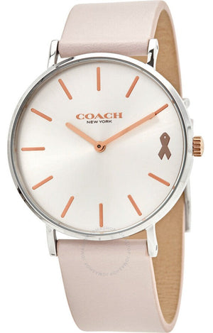 Coach Perry White Dial Pink Leather Strap Watch for Women - 14503128 Authentic Buy Shop Now