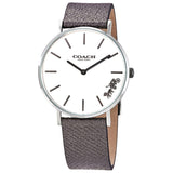 Coach Perry White Dial Grey Leather Strap Watch for Women - 14503155 Authentic Buy Shop Now