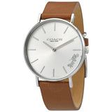 Coach Perry Silver Dial Brown Leather Strap Watch for Women - 14503120 Authentic Buy Shop Now