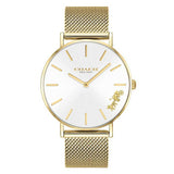 Coach Perry White Dial Gold Mesh Bracelet Watch for Women - 14503125 Authentic Buy Shop Now