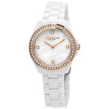 Coach Preston Mother of Pearl White Dial White Steel Strap Watch for Women - 14503662 Authentic Buy Shop Now