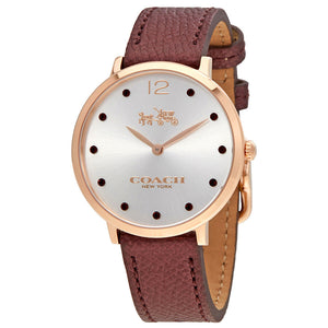 Coach Slim Easton Silver Dial Brown Leather Strap Watch for Women - 14502694 Authentic Buy Shop Now