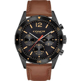 Coach Sullivan Chronograph Black Dial Brown Leather Strap Watch for Men - 14602070 Authentic Buy Shop Now