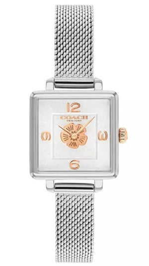Coach Cass White Dial Silver Mesh Bracelet Watch for Women - 14503697 Authentic Buy Shop Now