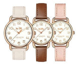 Coach Delancey Cream Dial Brown Leather Strap Watch For Women - 14502751 Authentic Buy Shop Now