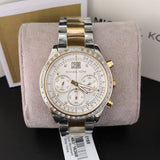 Michael Kors Brinkley Chronograph Silver Dial Two Tone Steel Strap Watch for Women - MK6188 Authentic Buy Shop Now